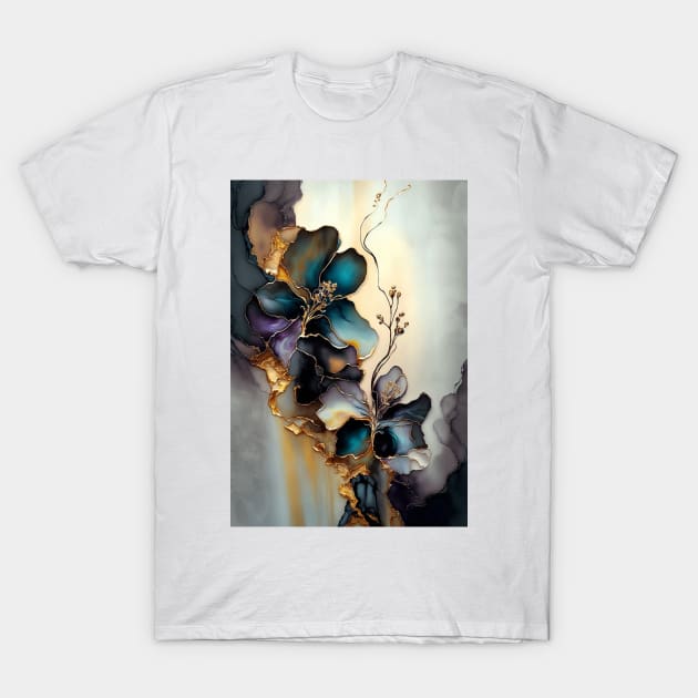 Orchid Opulence - Abstract Alcohol Ink Resin Art T-Shirt by inkvestor